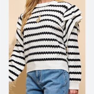 Dear John Black & White Sweater